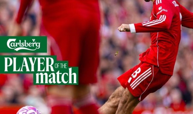 球速官方-连场当选，索博当选与阿森纳一役利物浦队内最佳球员